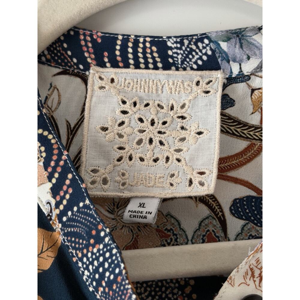 Johnny Was Leo Button-Down Top Patchwork Floral P… - image 2